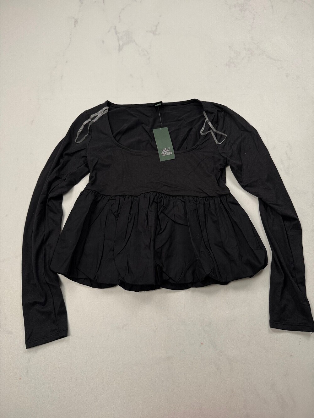 Wild Fable Blouse Black Contemporary Everyday Essential - Womens M